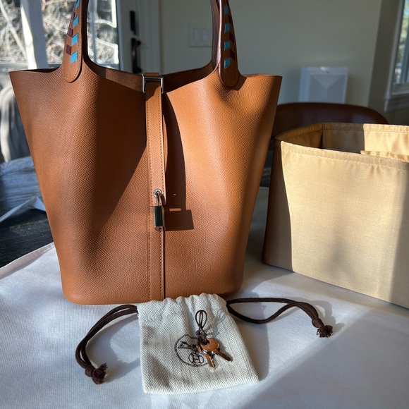 Hermes 2019 limited edition Tressage Gold Epsom Picotin MM - Picture 12 of 12